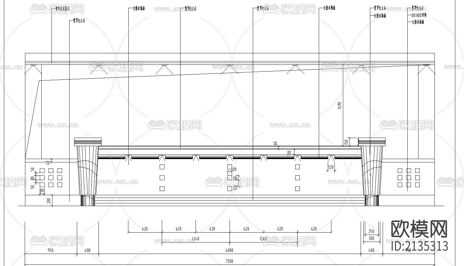 现代建筑CAD施工图下载（渲染图3）