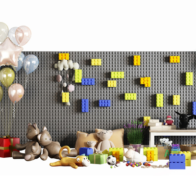  现代乐高儿童积木玩具su模型 