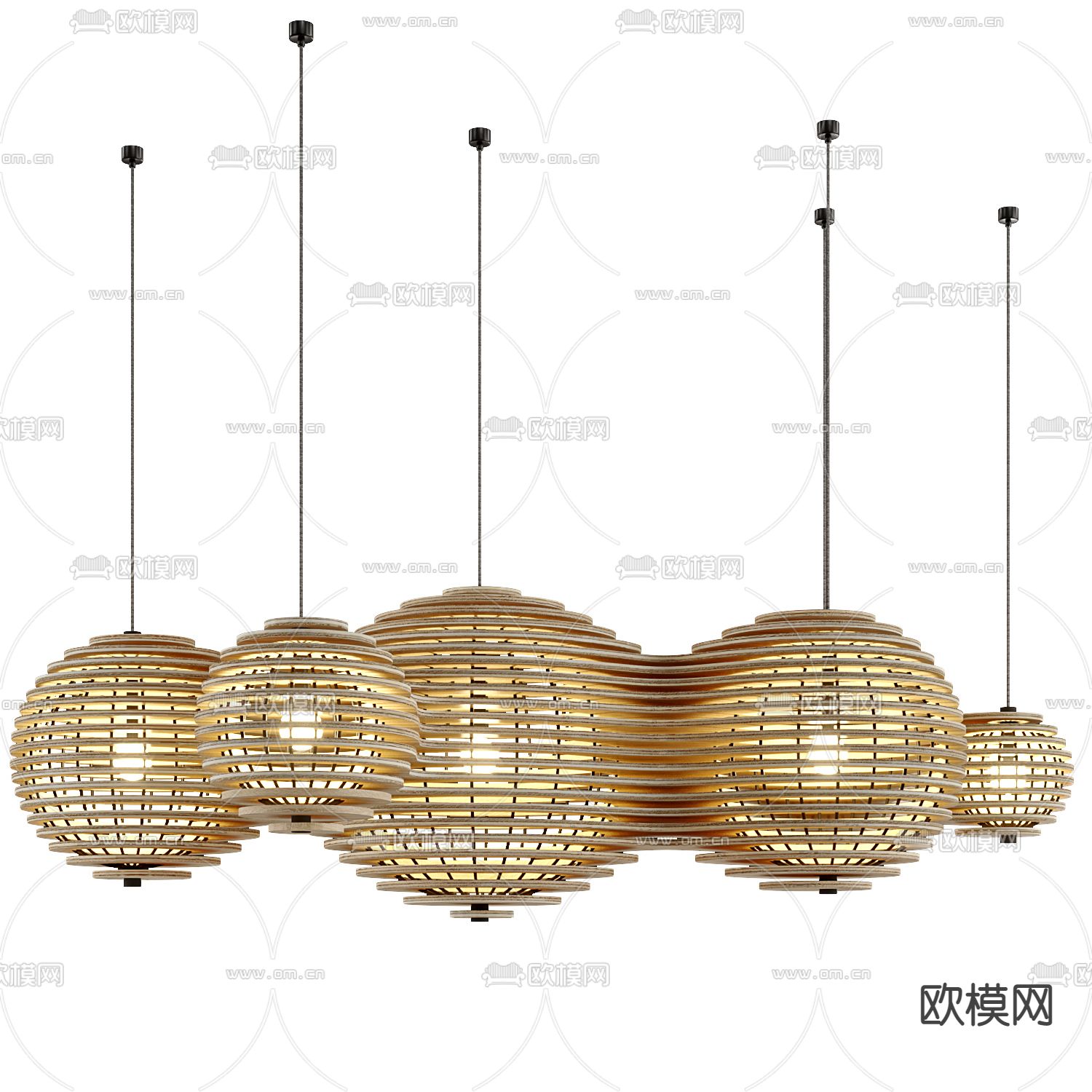 东南亚异形吊灯su模型下载（渲染图1）