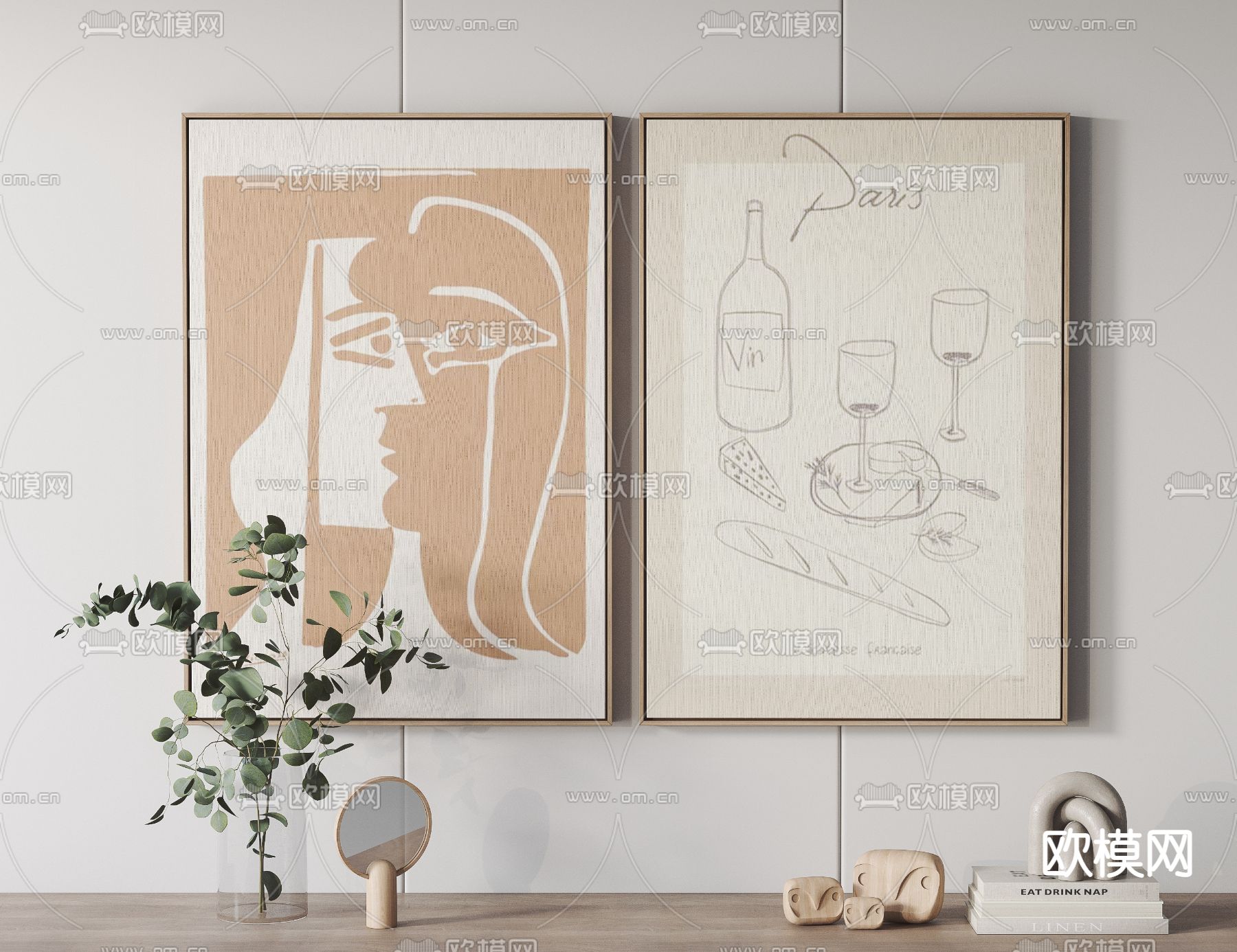 北欧装饰画3d模型下载