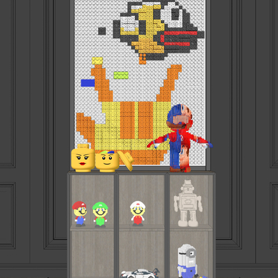  现代乐高儿童积木玩具su模型 