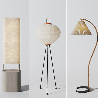 新中式禅意落地灯su模型