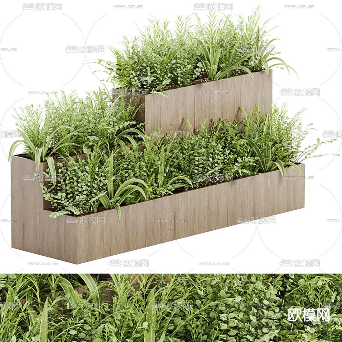 现代绿植花坛su模型下载（渲染图1）