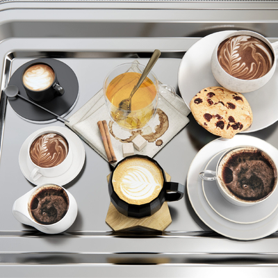  现代食物咖啡su模型 