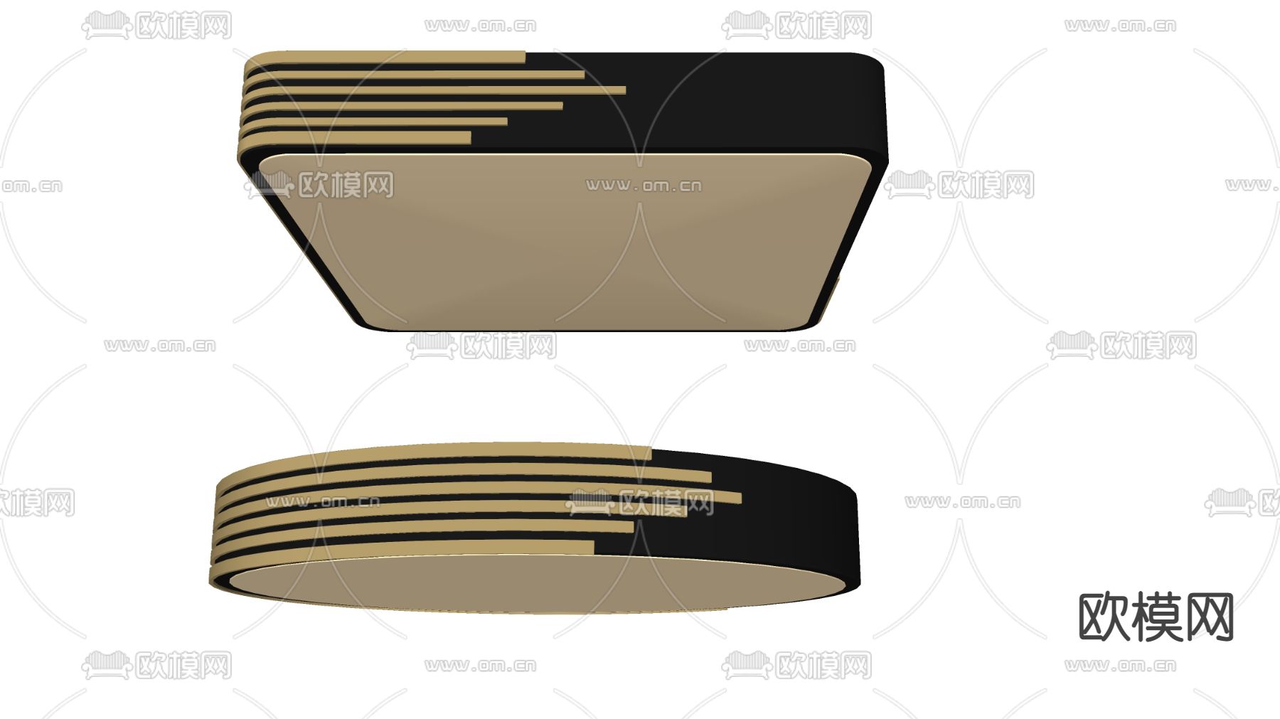 现代轻奢吸顶灯su模型下载（渲染图2）