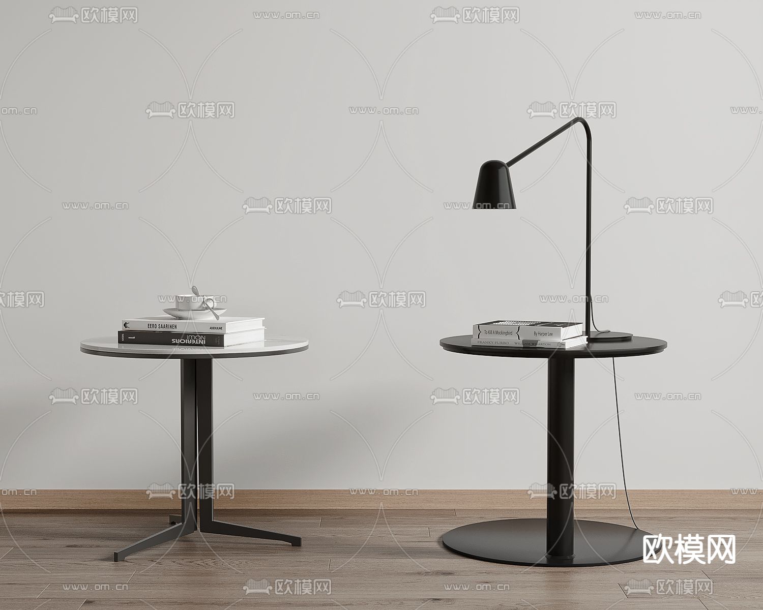 现代大理石边几圆几3d模型下载