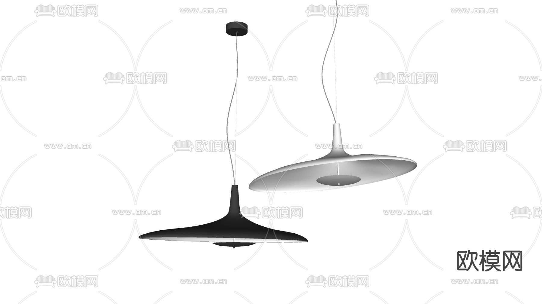 现代异形吊灯su模型
