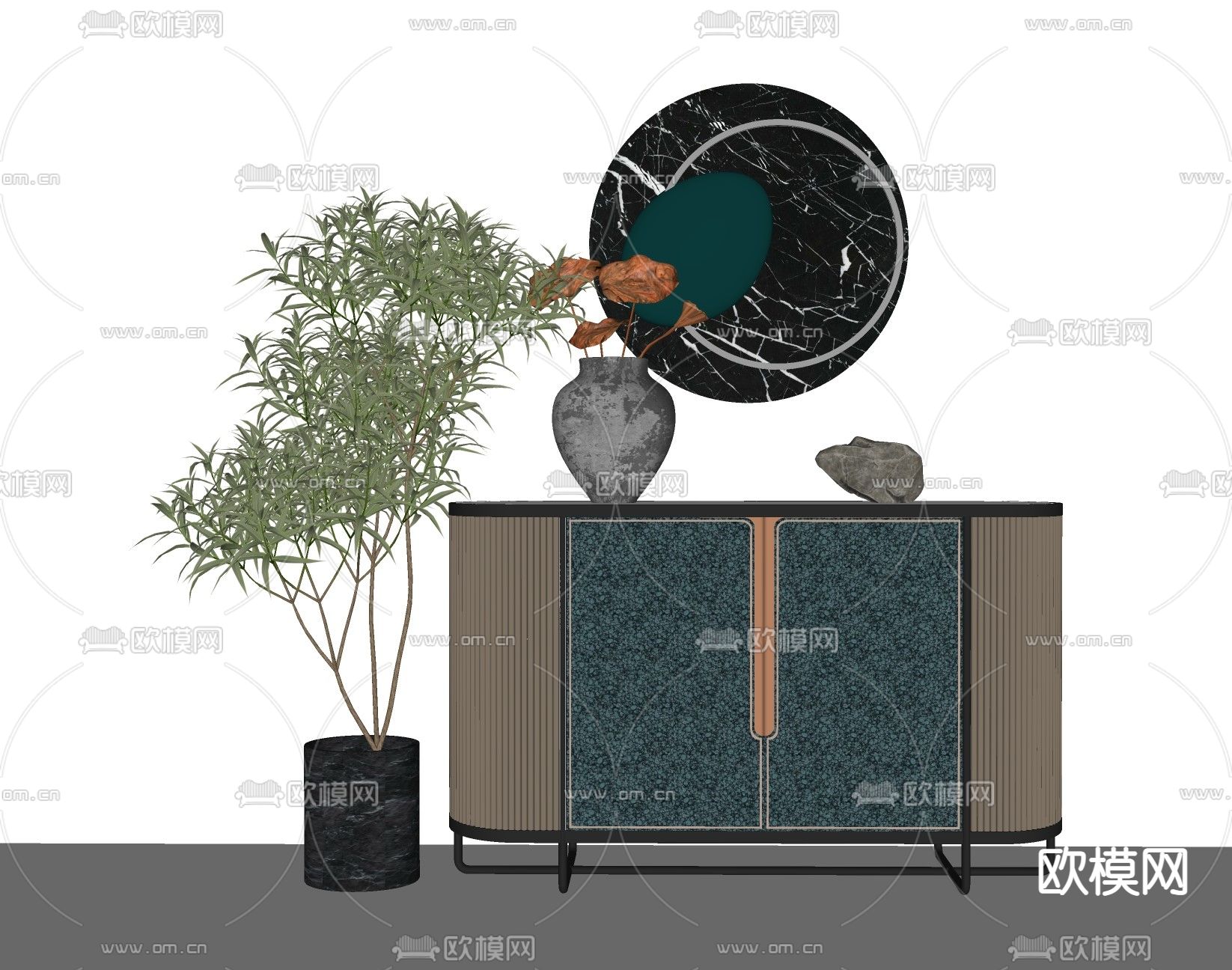 北欧边柜su模型下载（渲染图2）