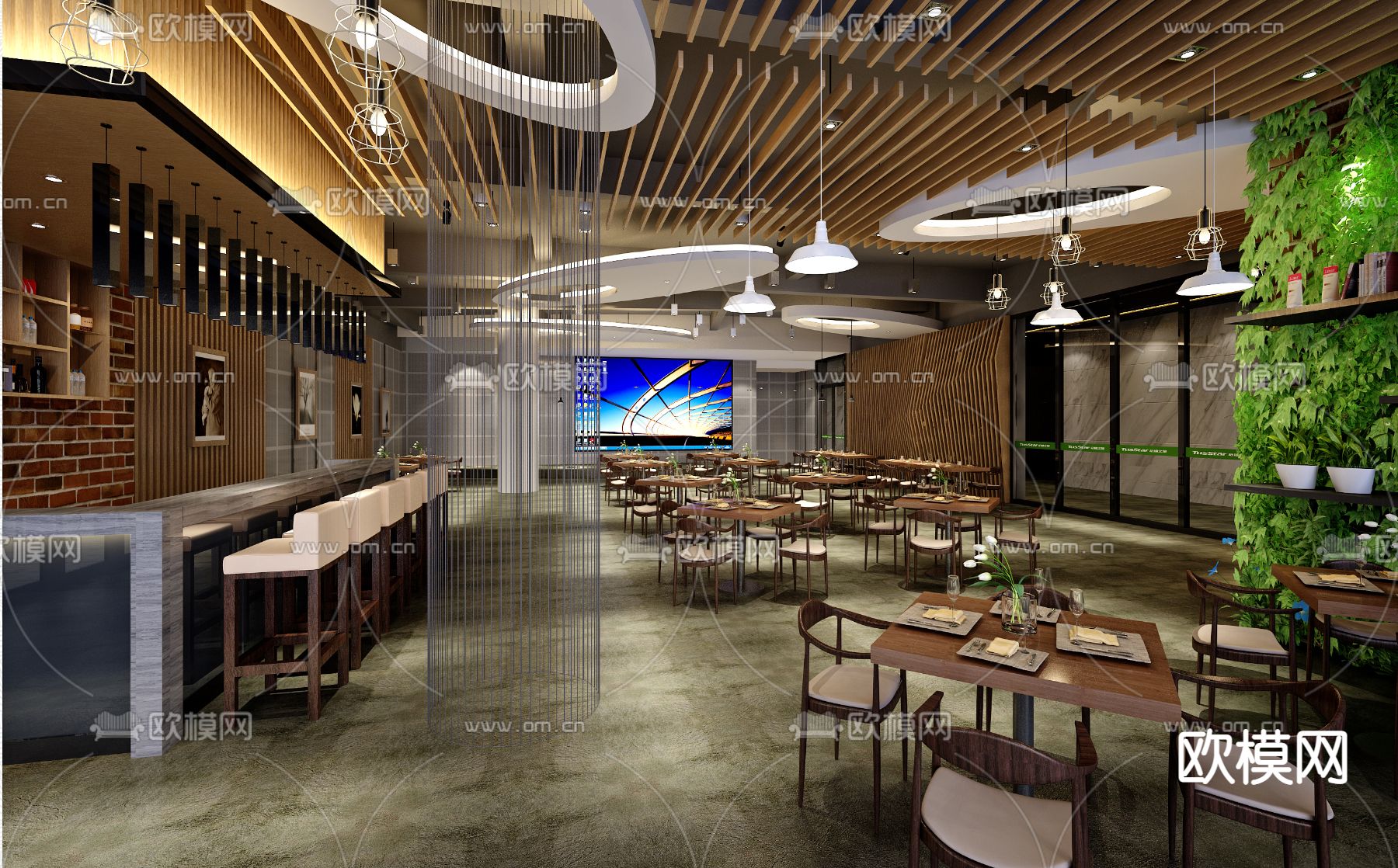 现代咖啡厅免费3d模型下载