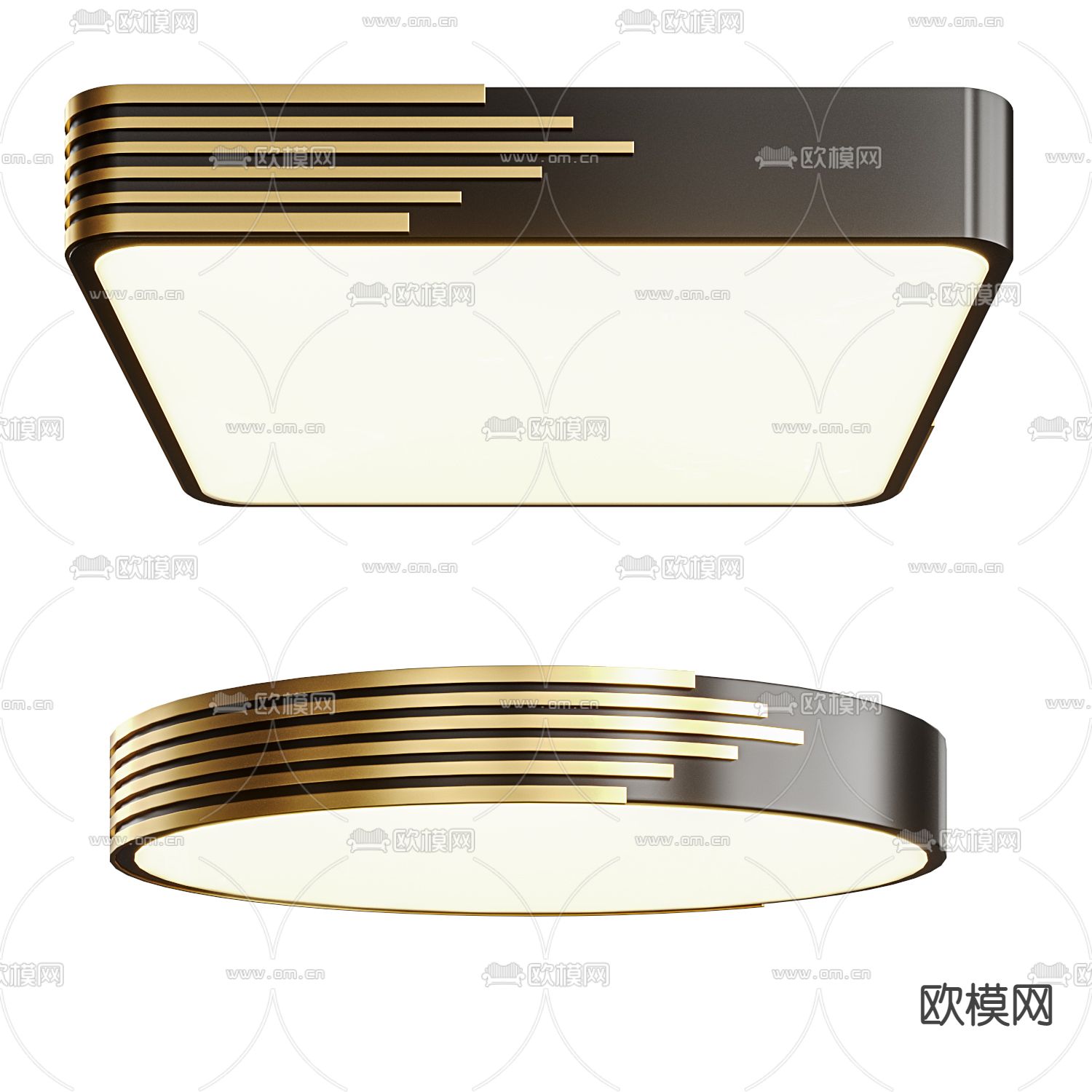 现代轻奢吸顶灯su模型下载（渲染图1）