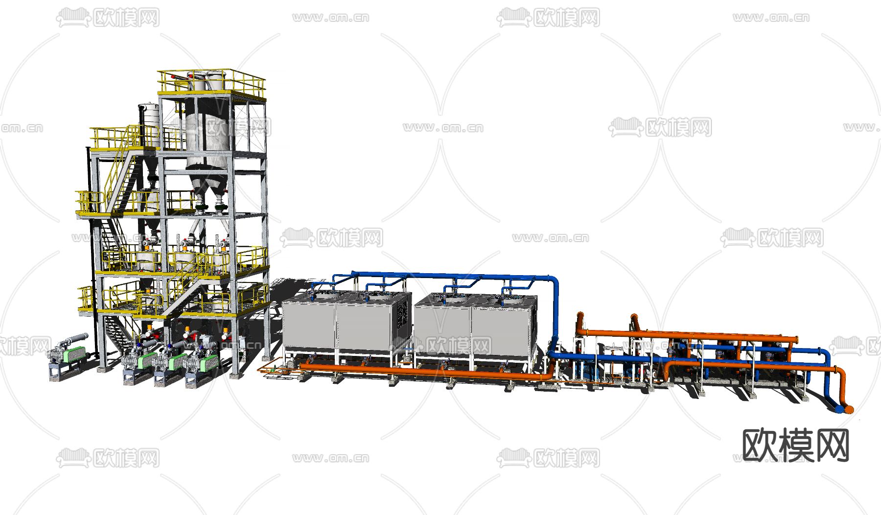 现代混凝土搅拌机su模型下载