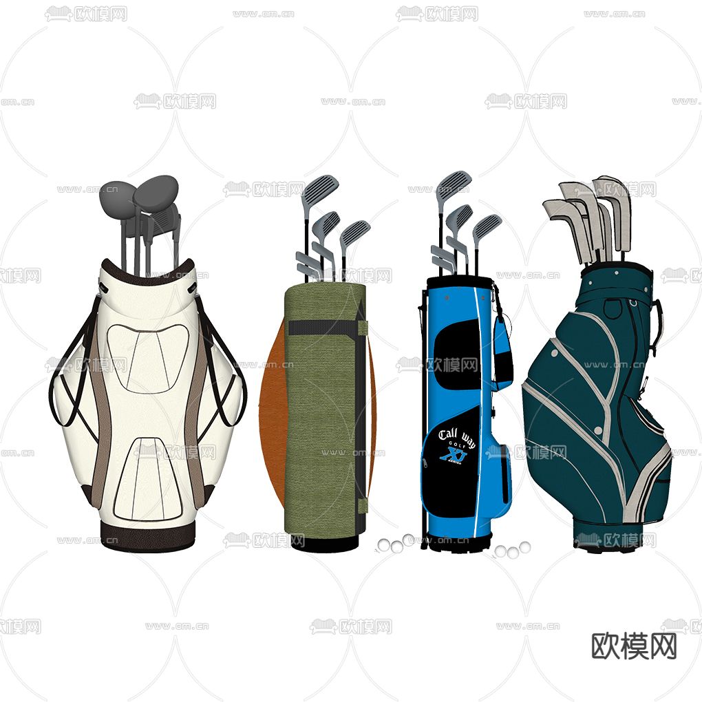 现代高尔夫球杆su模型
