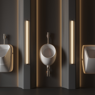  现代小便池su模型 