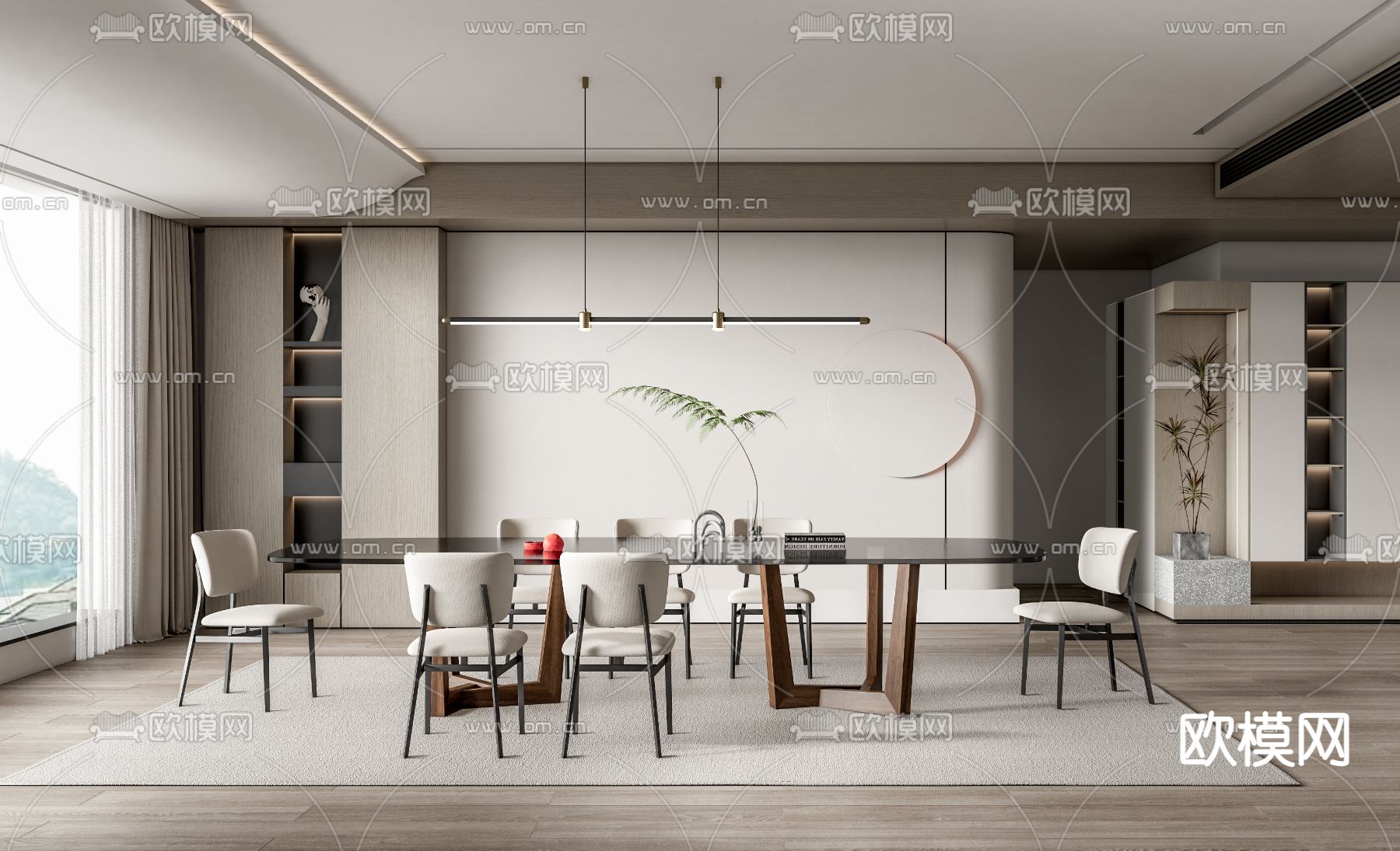 现代餐桌椅su模型