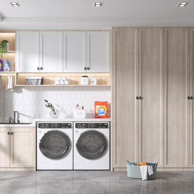  北欧阳台洗衣房su模型 