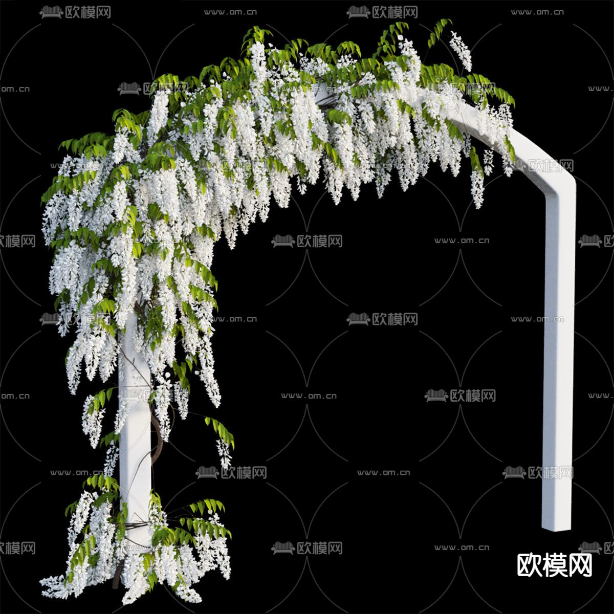 现代廊架花架3d模型下载（渲染图3）