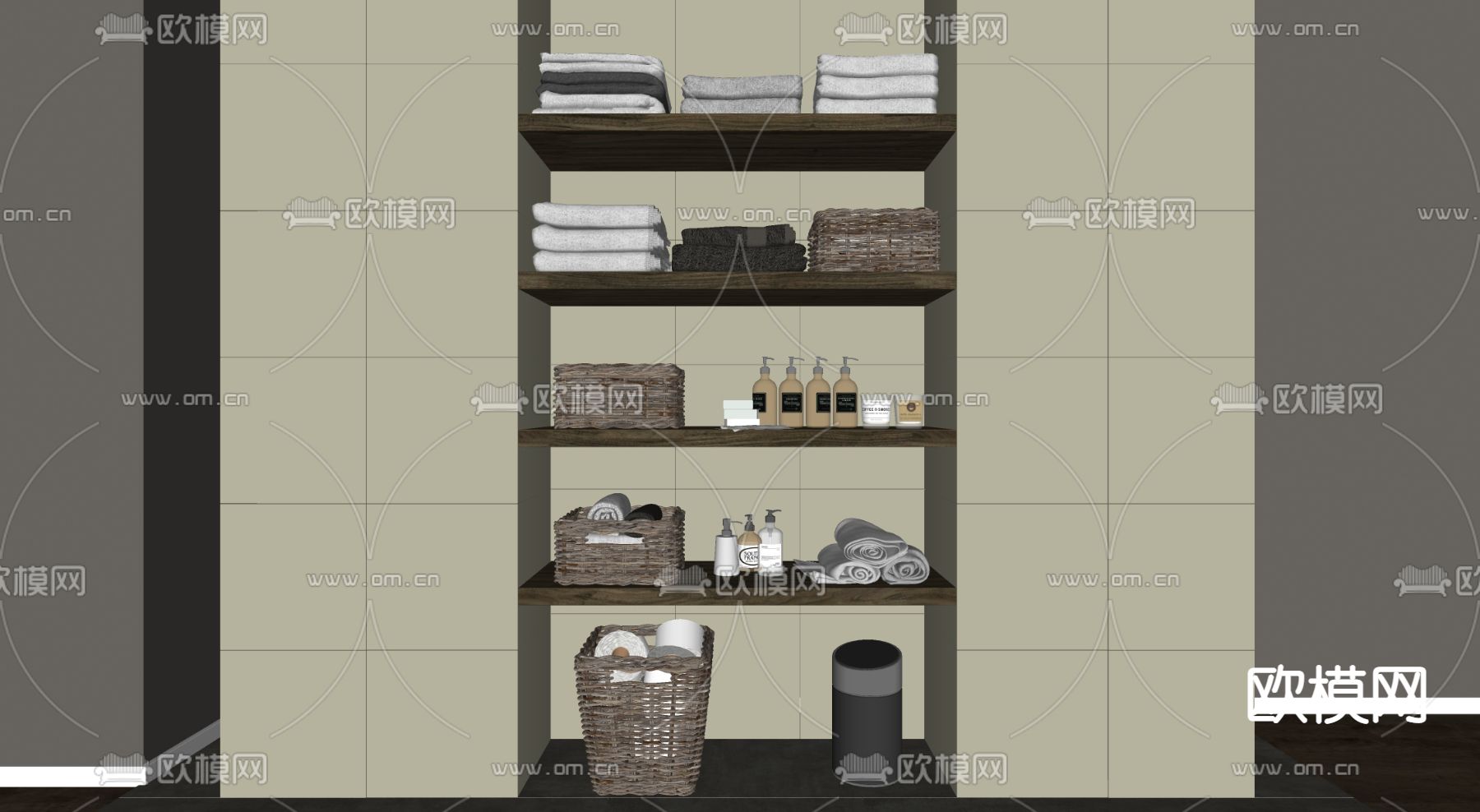 现代洗浴用品su模型下载（渲染图2）