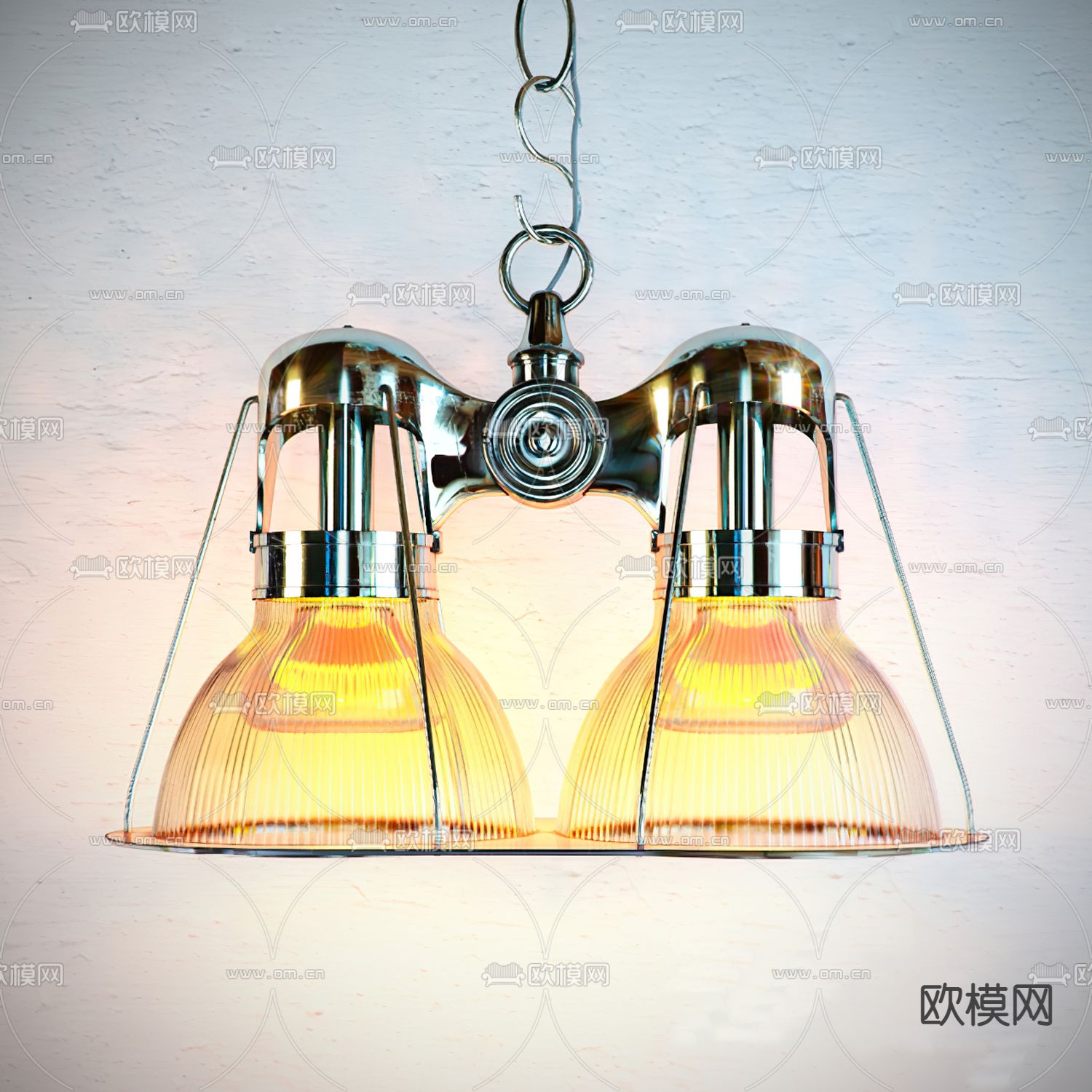 工业风灯泡吊灯3d模型下载