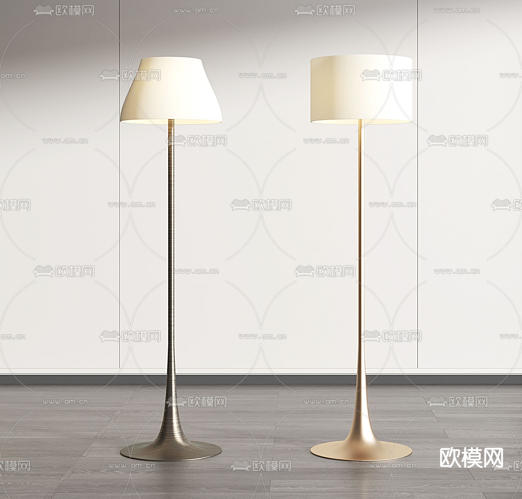 现代金属落地灯3d模型下载