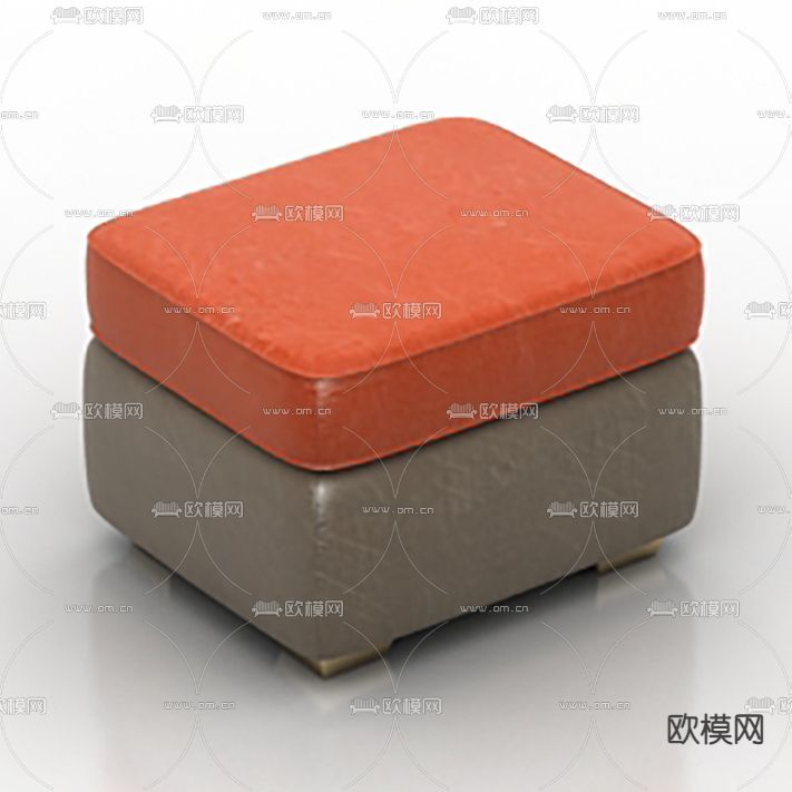 现代轻奢皮革沙发凳免费3d模型下载