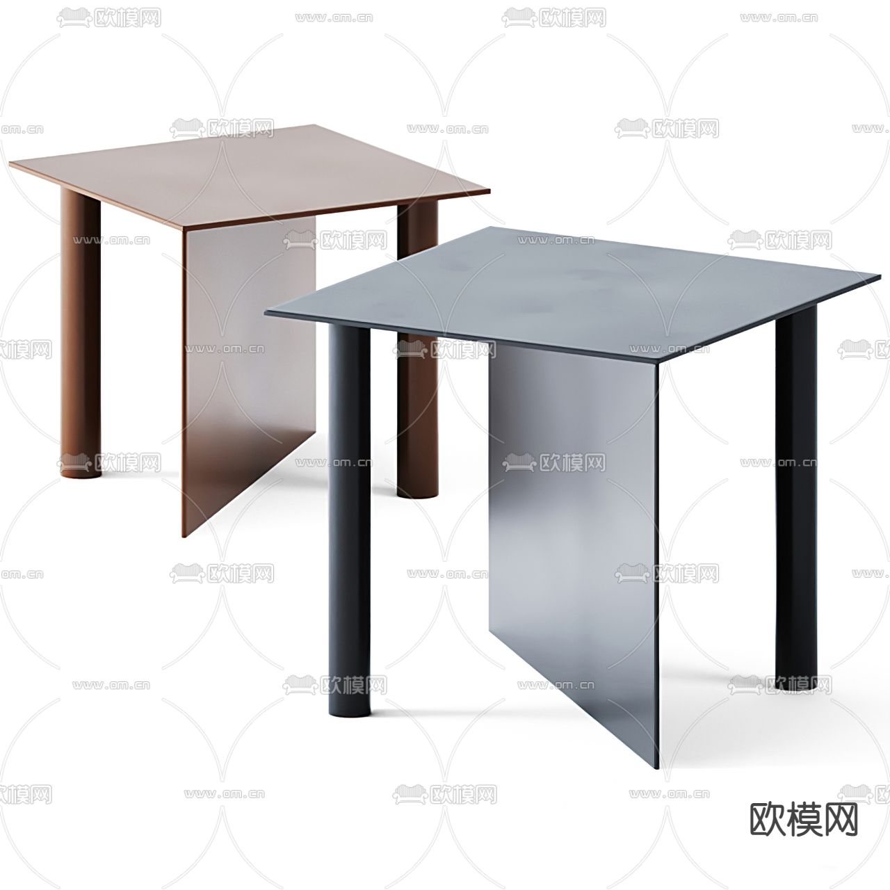 现代角几圆几3d模型下载