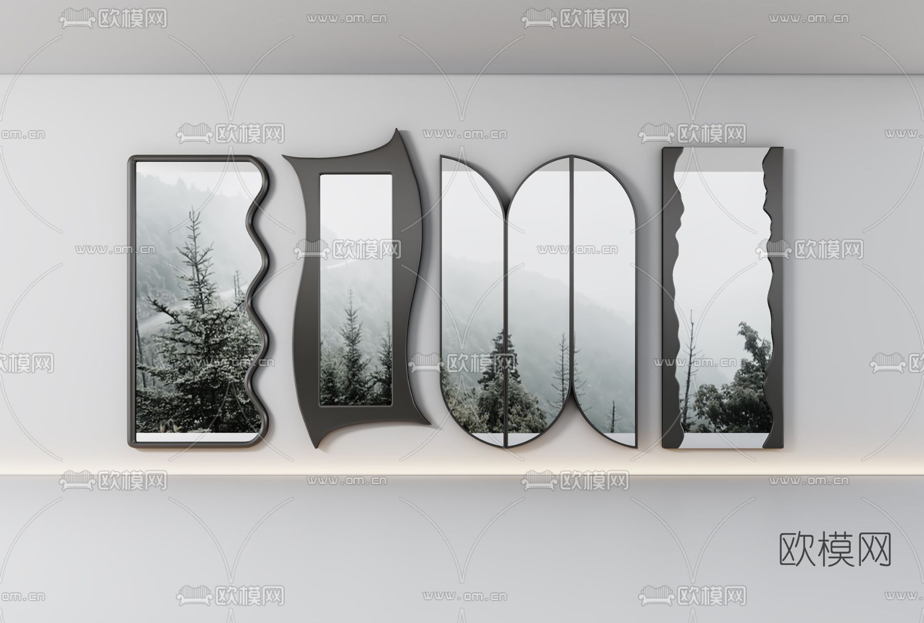 现代创意落地镜3d模型下载