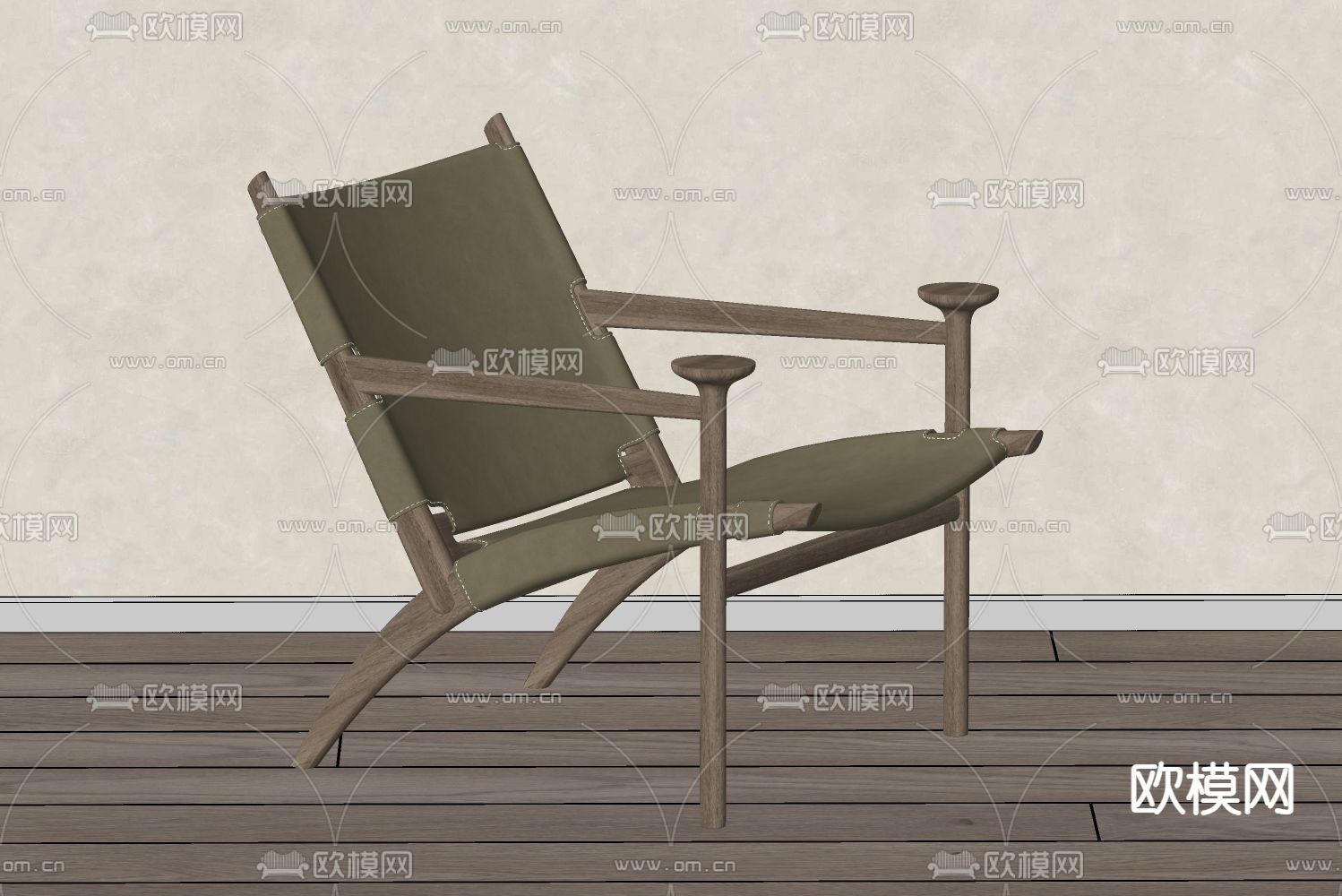 侘寂休闲椅su模型下载（渲染图2）
