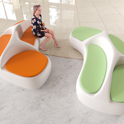  现代商场公共休闲座椅su模型 