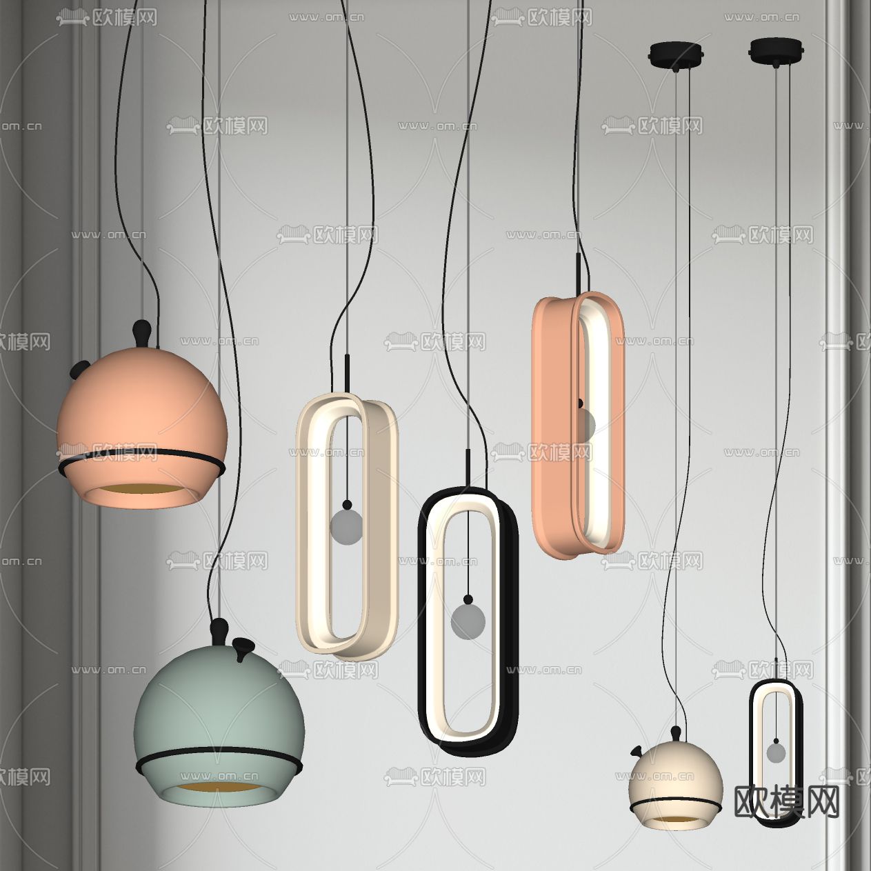 现代轻奢吊灯su模型下载（渲染图2）