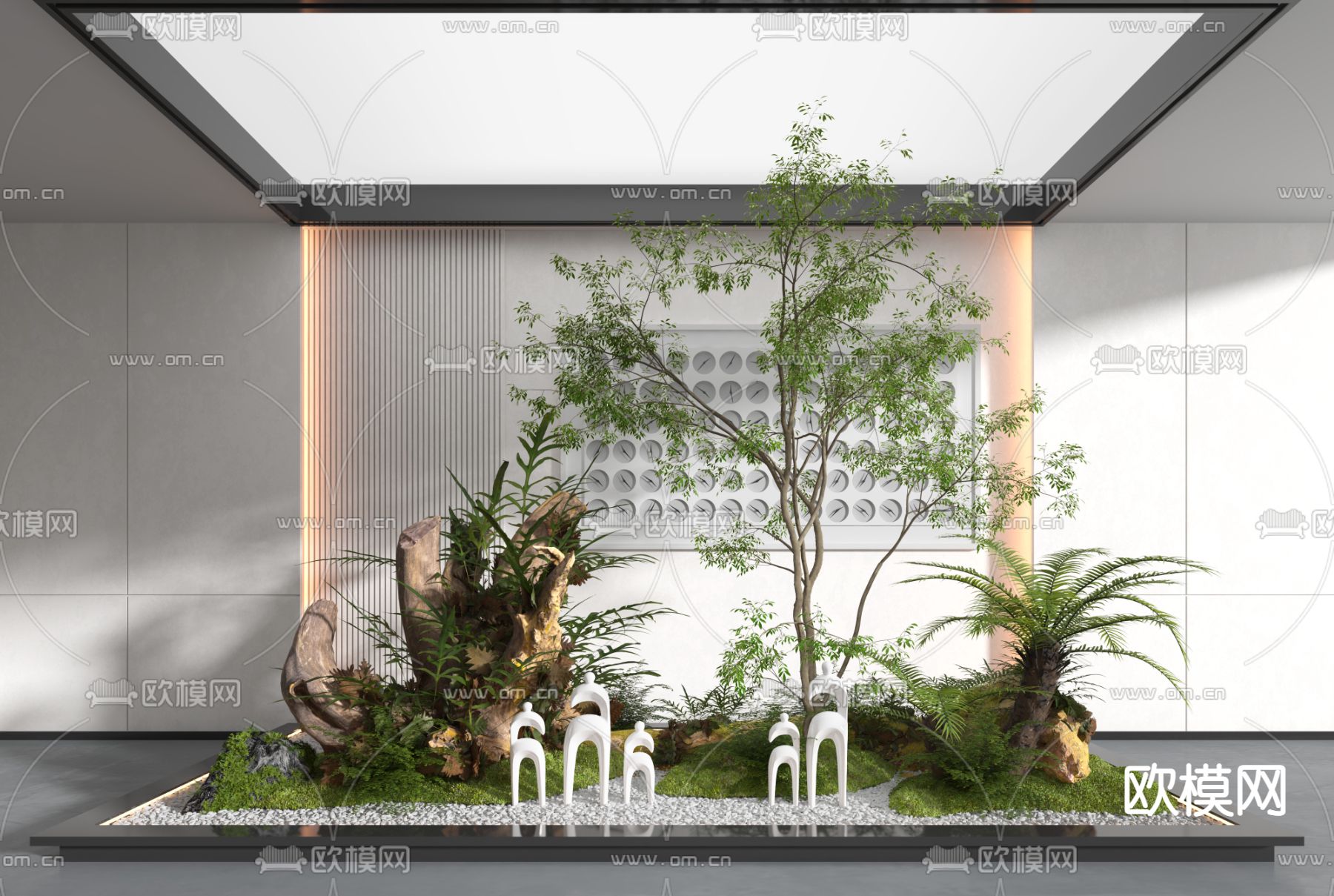 室内绿植景观小品3d模型下载