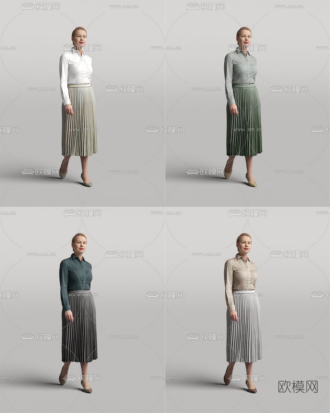 现代女性人物3d模型下载