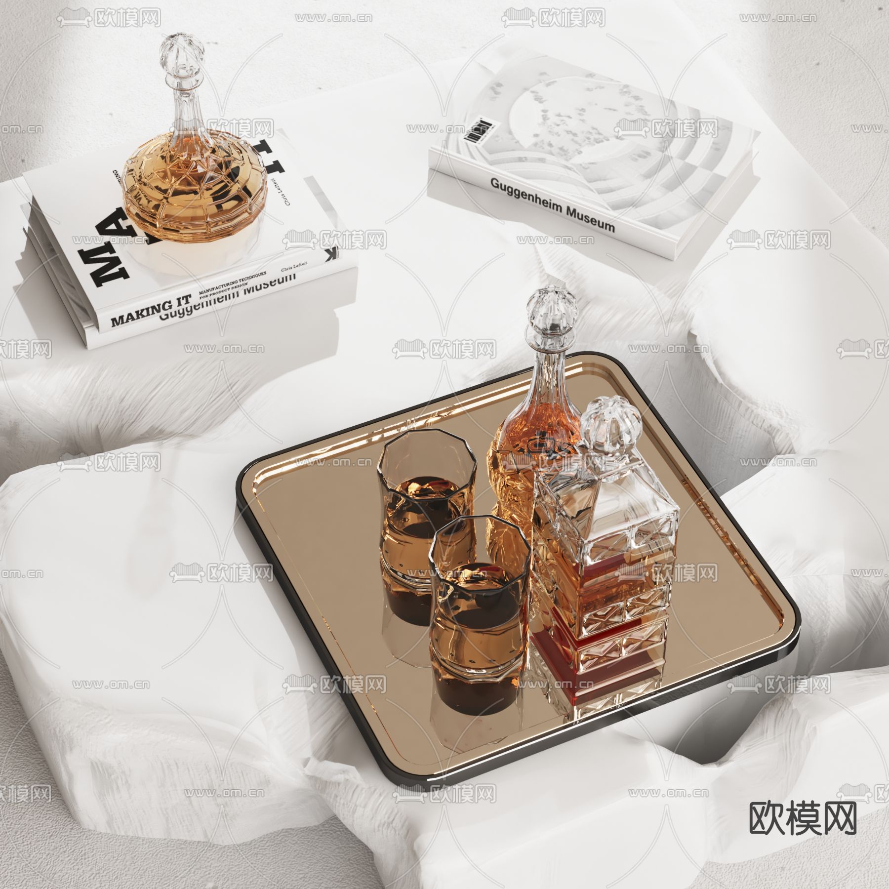 酒水饮料摆件3d模型下载