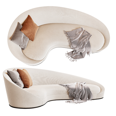  现代弧形沙发su模型 