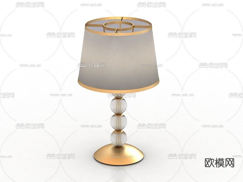 简欧金属玻璃艺术台灯免费3d模型下载