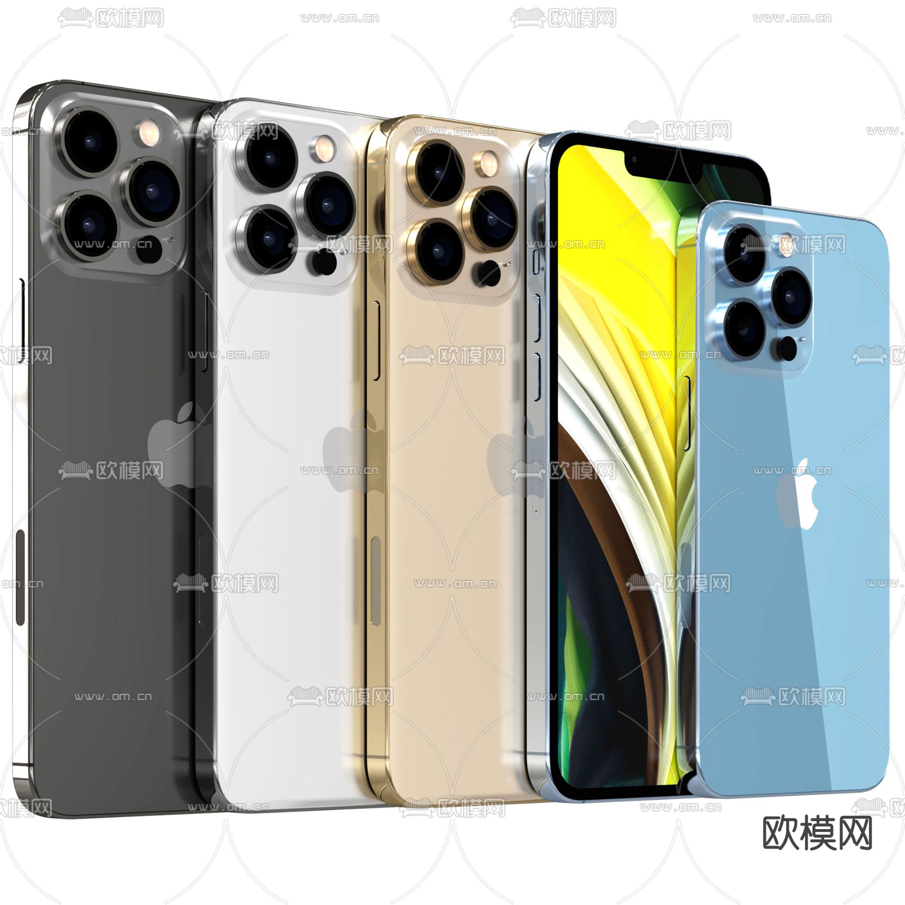 现代苹果手机3d模型下载（渲染图1）