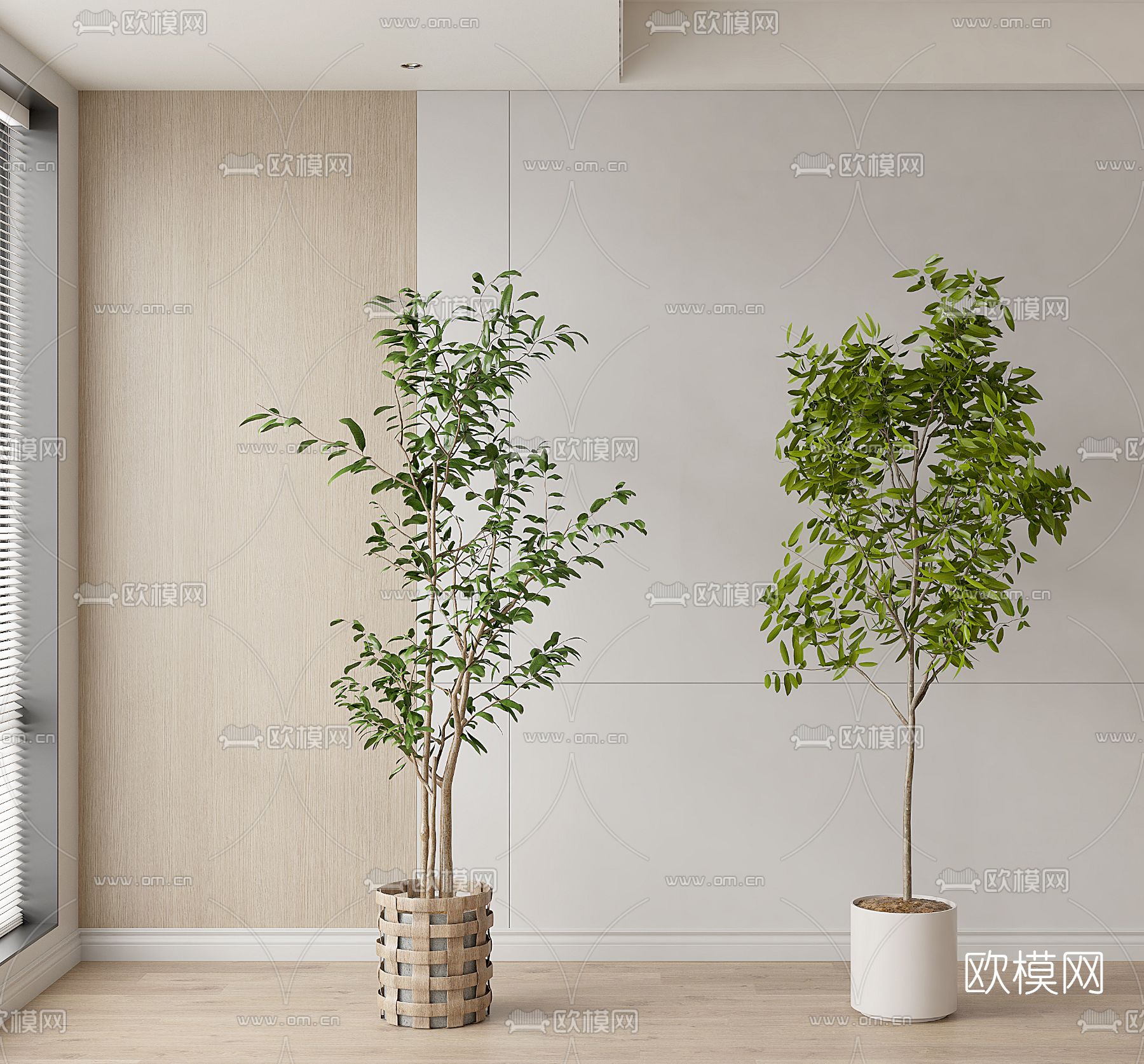 现代绿植盆栽3d模型