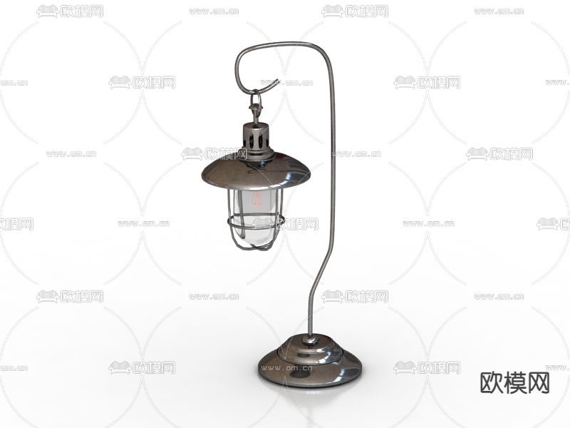 美式复古铁艺艺术台灯免费3d模型下载