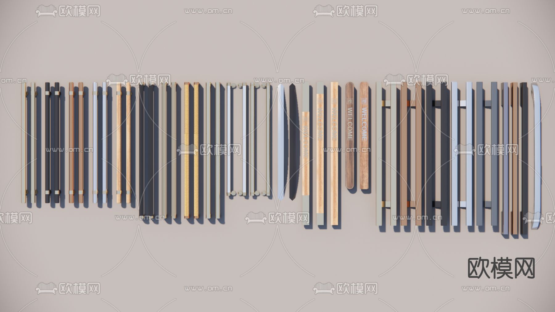 现代门扶手拉手su模型下载_ID11974282_sketchup模型下载-欧模网