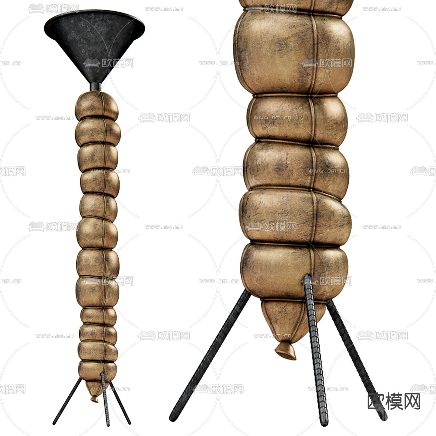 后现代毛毛虫落地灯3d模型下载（渲染图1）