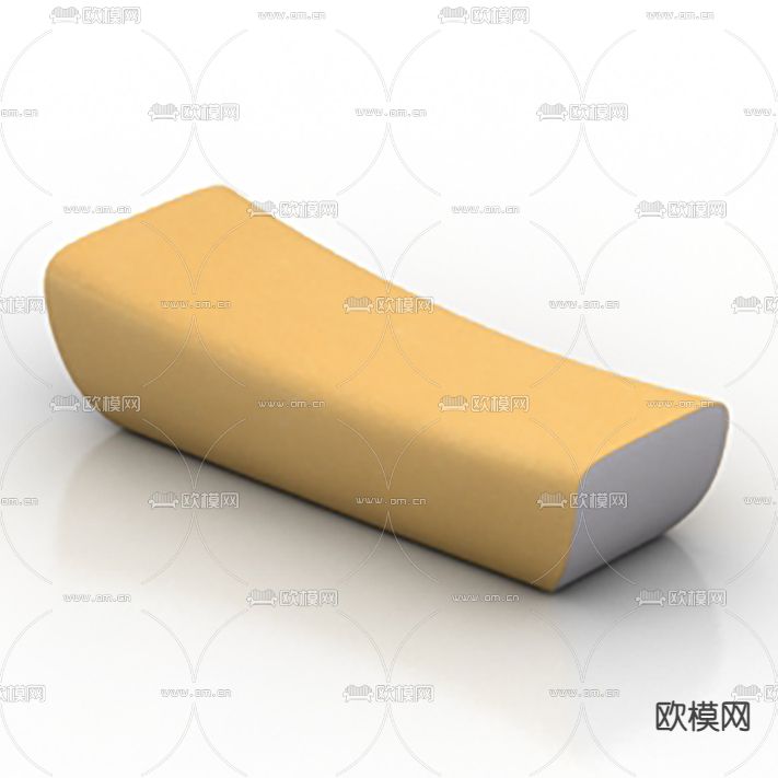 现代极简异形布艺沙发凳免费3d模型下载