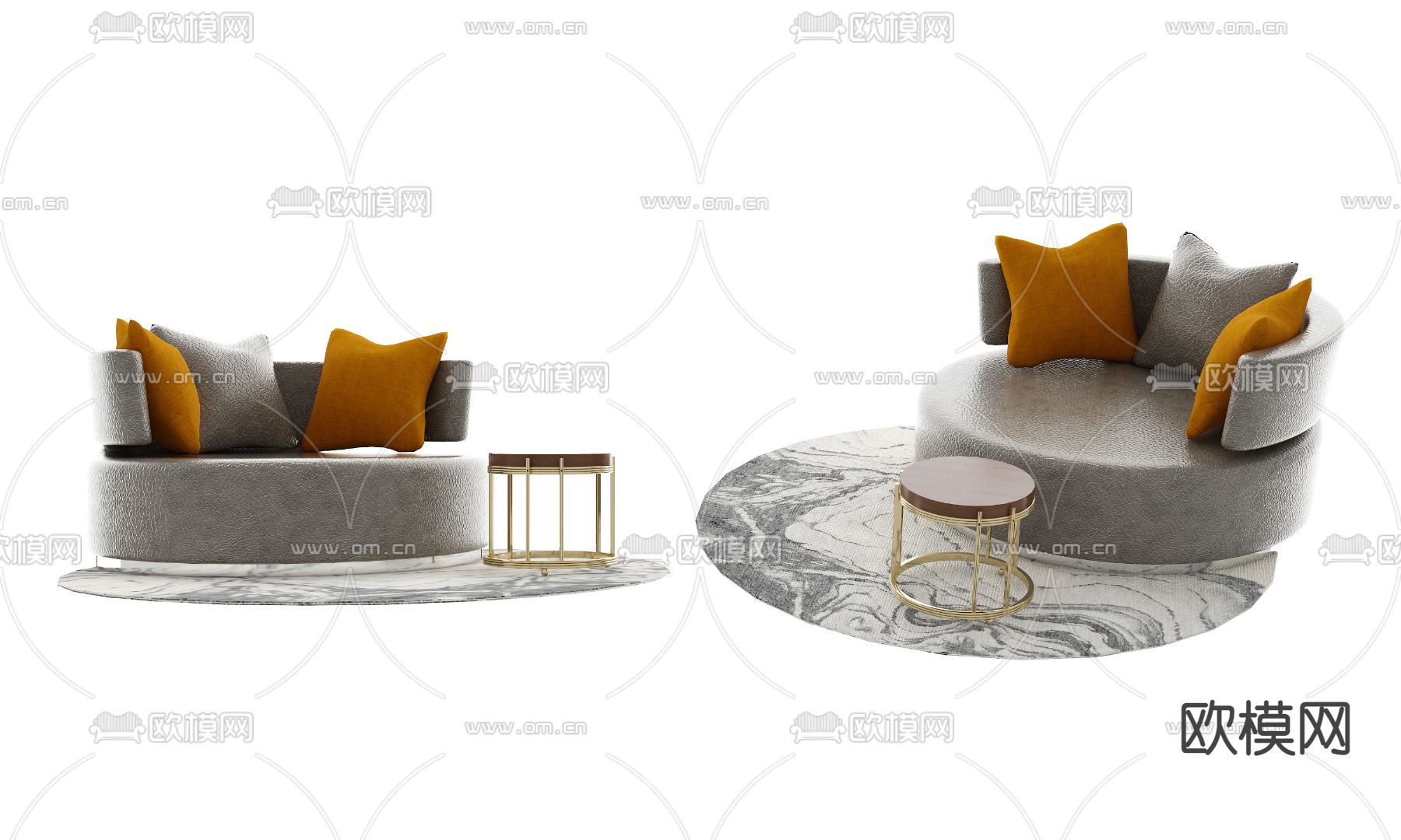 现代圆形休闲沙发3d模型下载