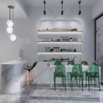  现代美容院su模型 