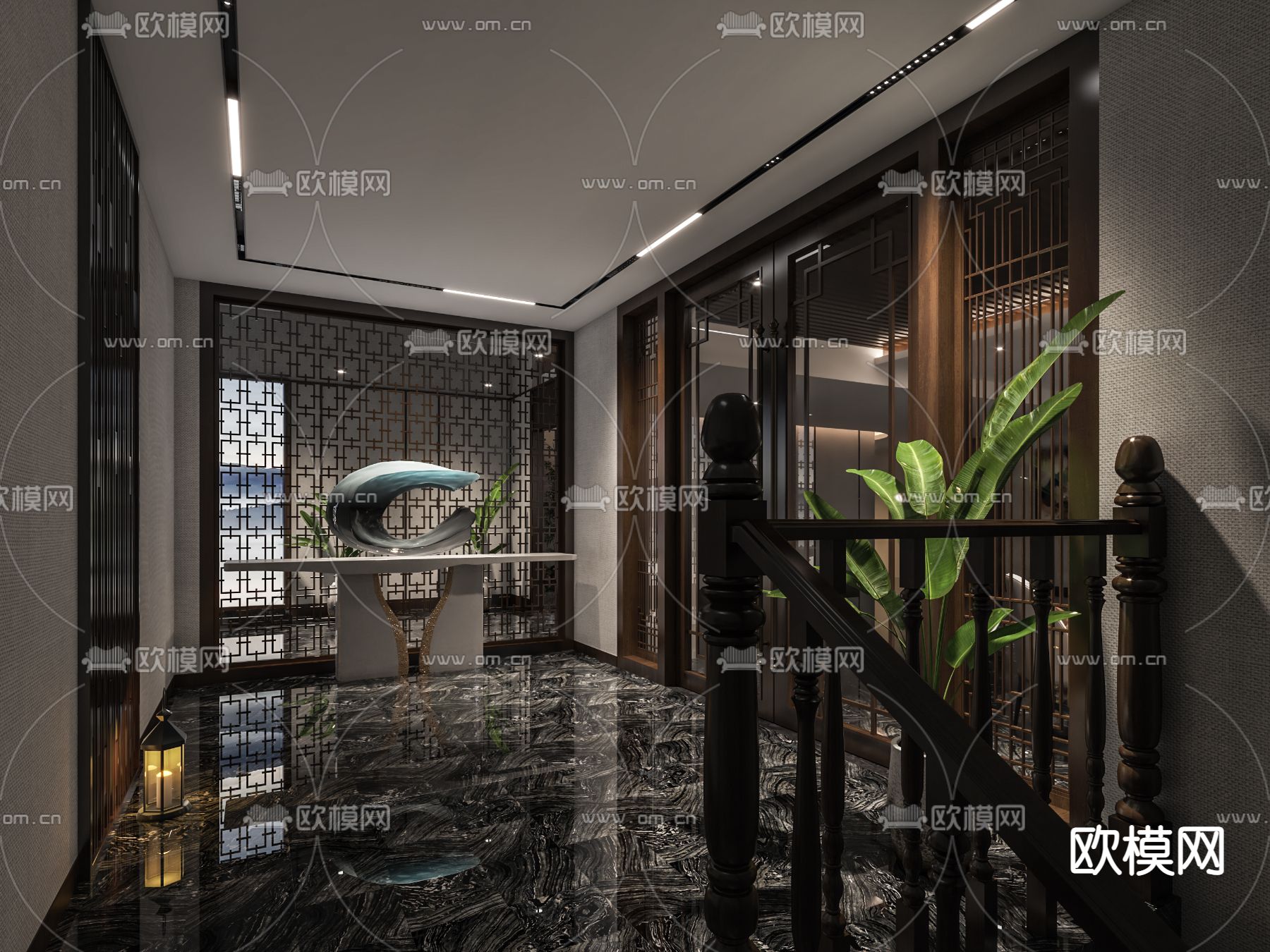 新中式SPA足浴店3d模型下载（渲染图5）