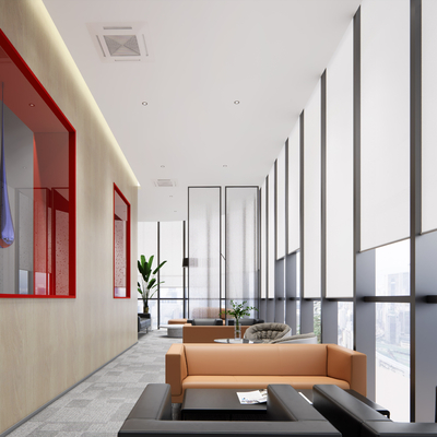  现代公司休息区su模型 