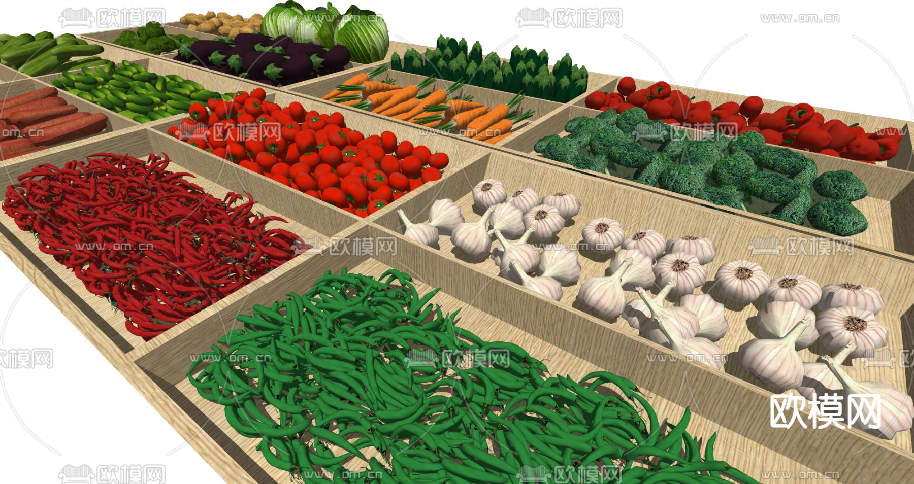 现代蔬果蔬菜su模型下载（渲染图3）