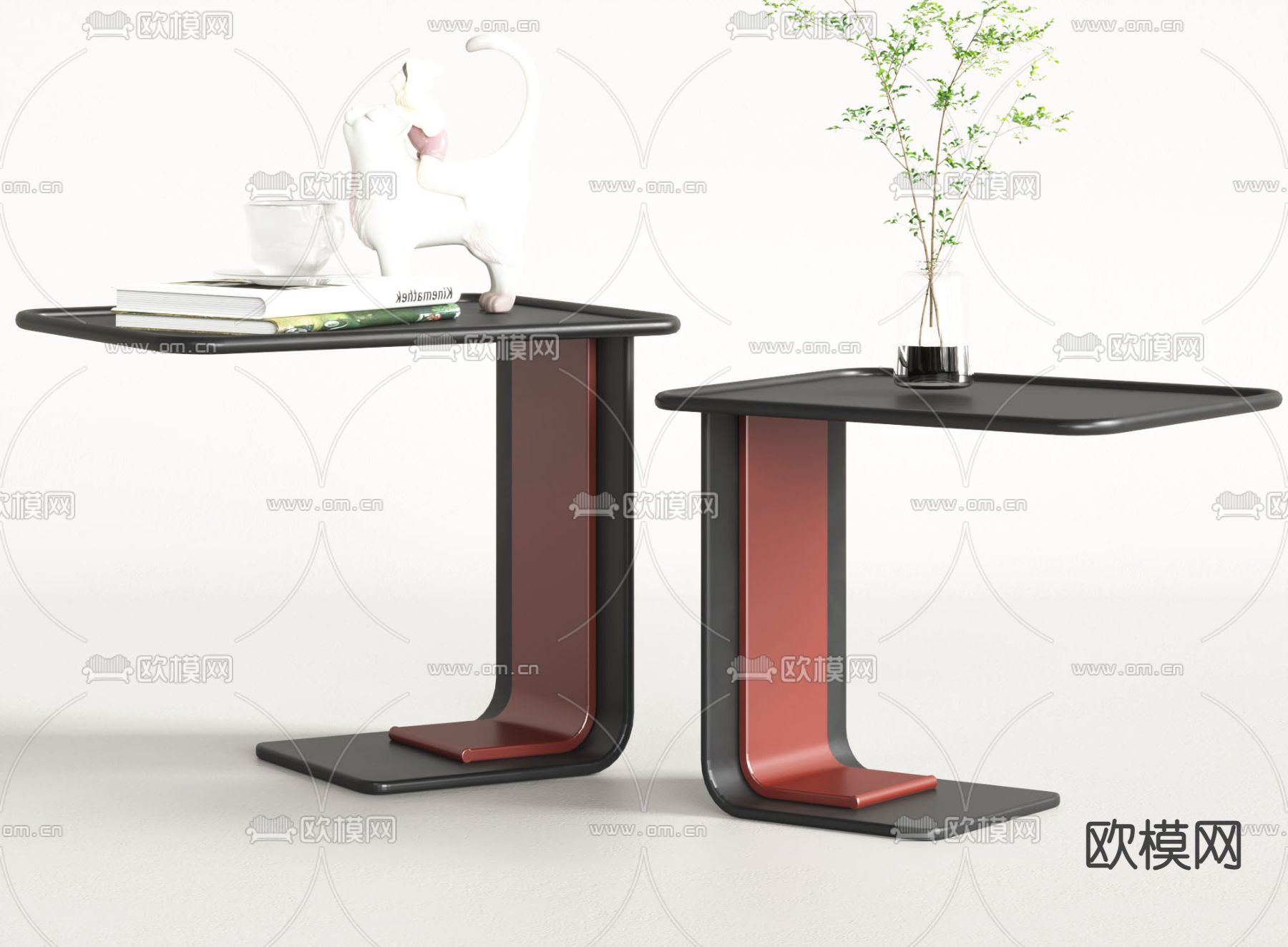 现代角几边几3d模型下载