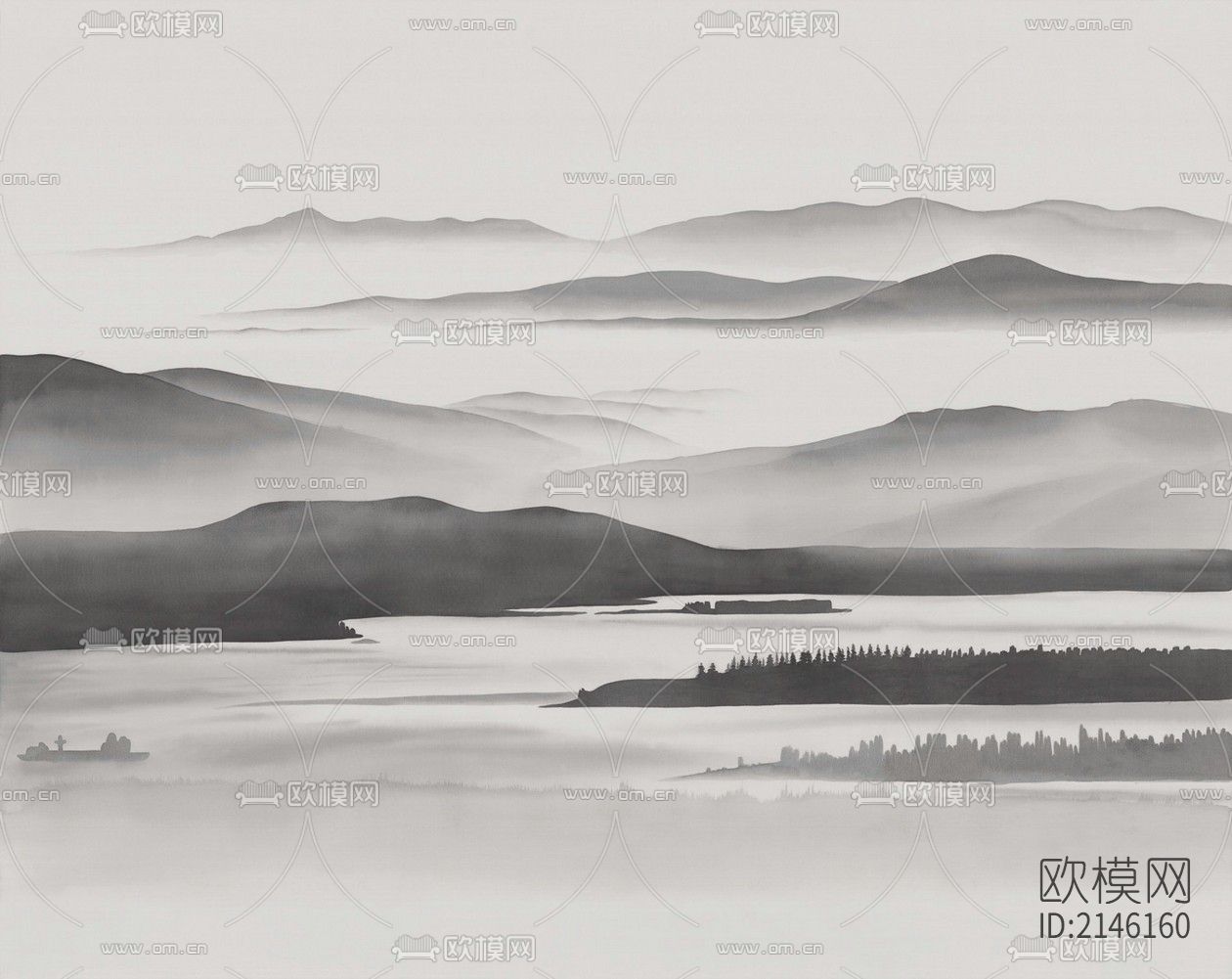 山水壁纸贴图下载（渲染图7）