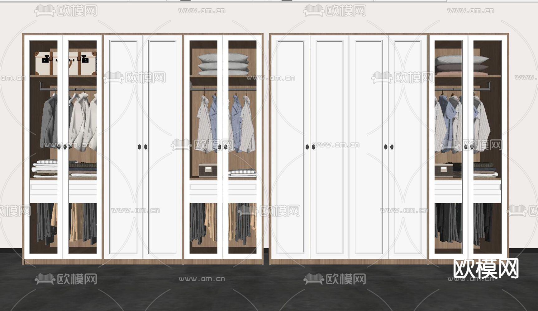 北欧衣柜su模型下载（渲染图2）