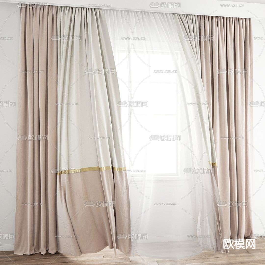 伊莎莱-简约客厅窗帘效果图-客厅窗帘图片