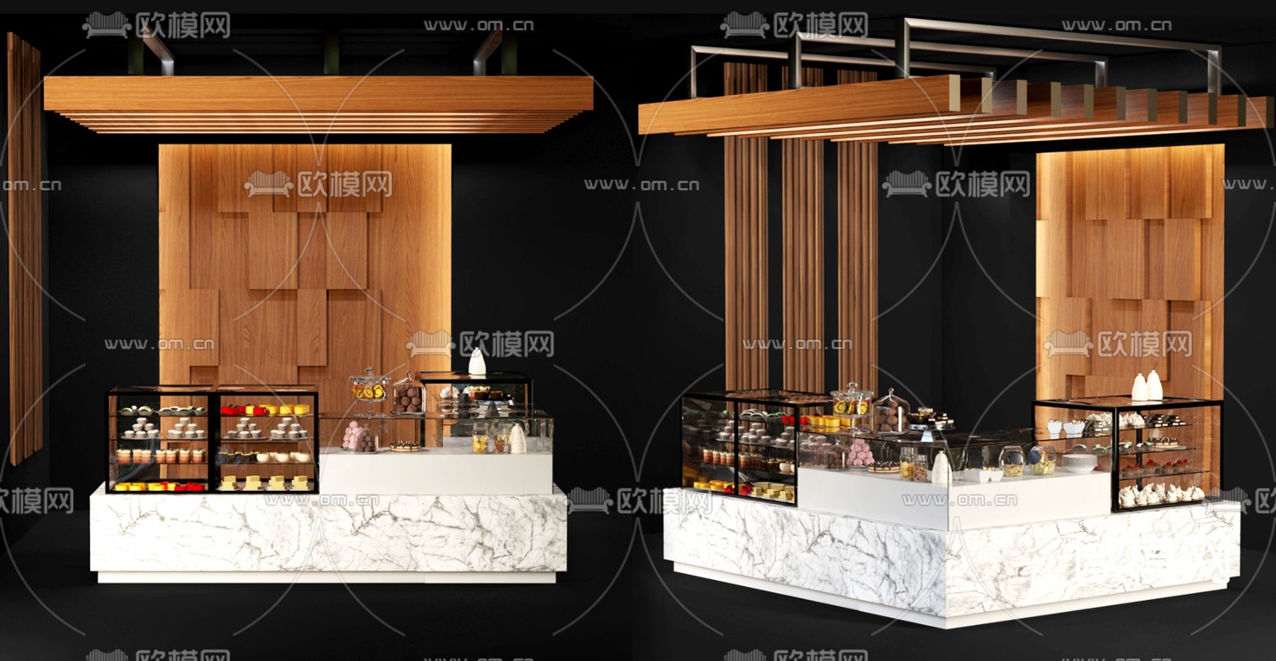 现代蛋糕店面包店3d模型下载